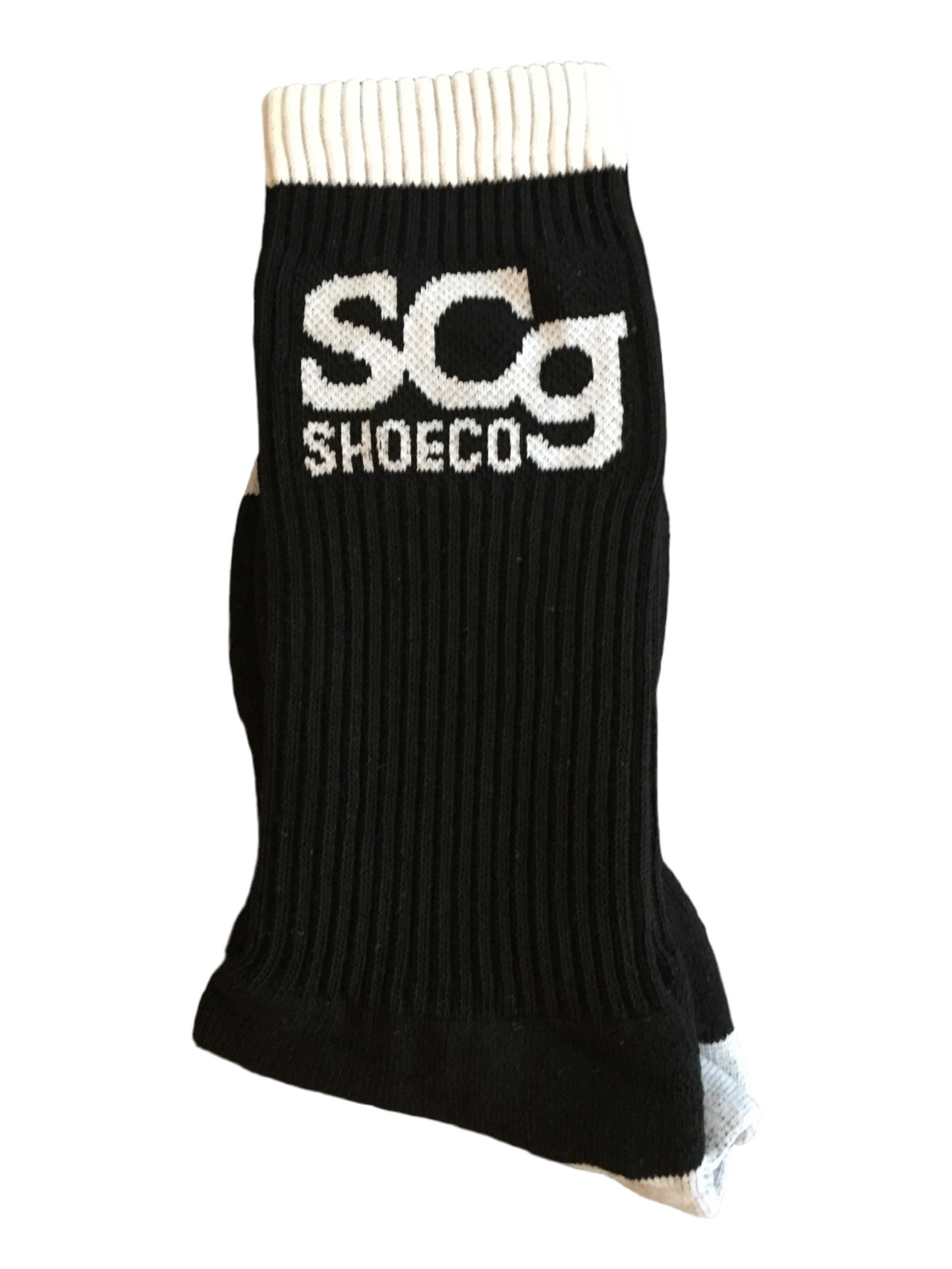 SCg Premium Socks, Black with White Logo & Stripe