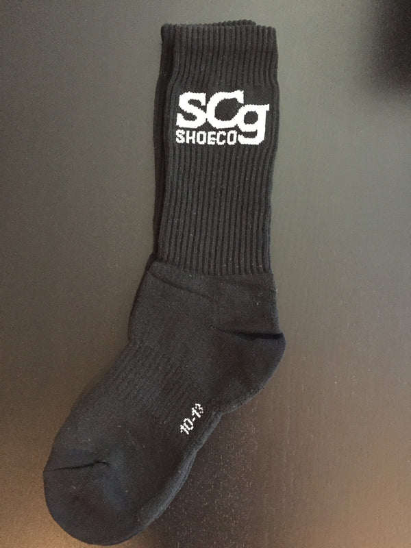 SCg Premium Socks - Black with White Logo