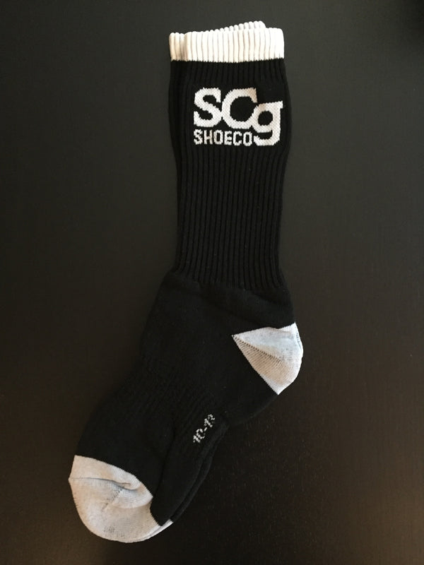 SCg Premium Socks, Black with White Logo & Stripe